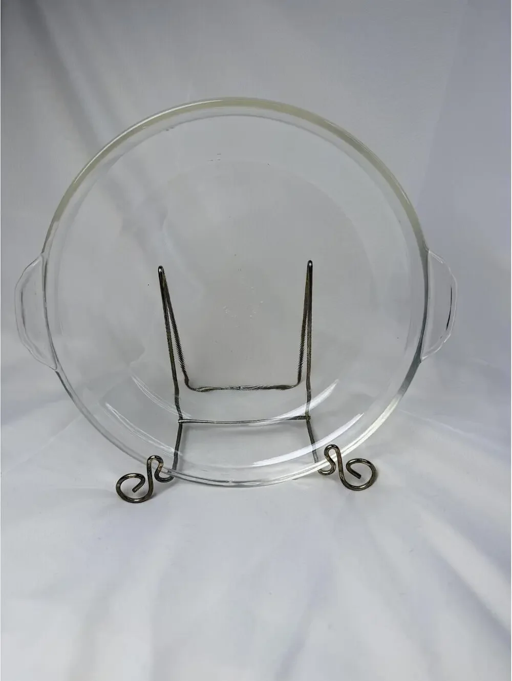 Vintage 1950s Fire-King Clear Glass Pie Dish 9” Round Baking Plate #411